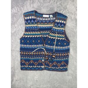 vintage Segrets Sun Prints sweater vest Women's Sz Small Western